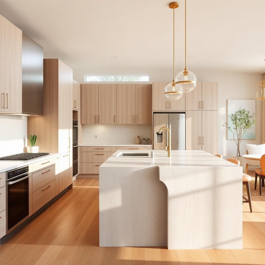 Renovated Ottawa kitchen with shaker cabinets, quartz counters, and a large island